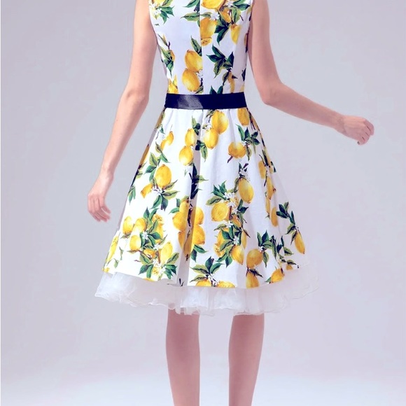 THXGIVING SLEEVELESS LEMON SWING DRESS - Picture 3 of 3